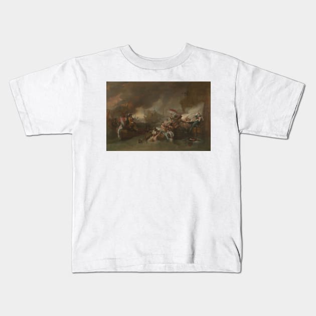 The Battle of La Hogue by Benjamin West Kids T-Shirt by Classic Art Stall